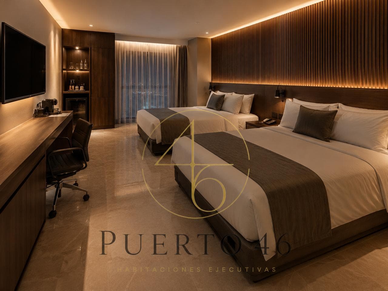 Habitación tipo Dos matrimoniales en Puerto 46